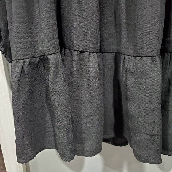 Altar'd State Women's Black Long-Sleeve Tiered Babydoll Dress Peasant Boho Sz L - Picture 8 of 14